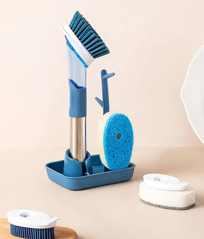 Vier-in-Eins K&uuml;chengeschirrsp&uuml;lmittel mit langem Griff