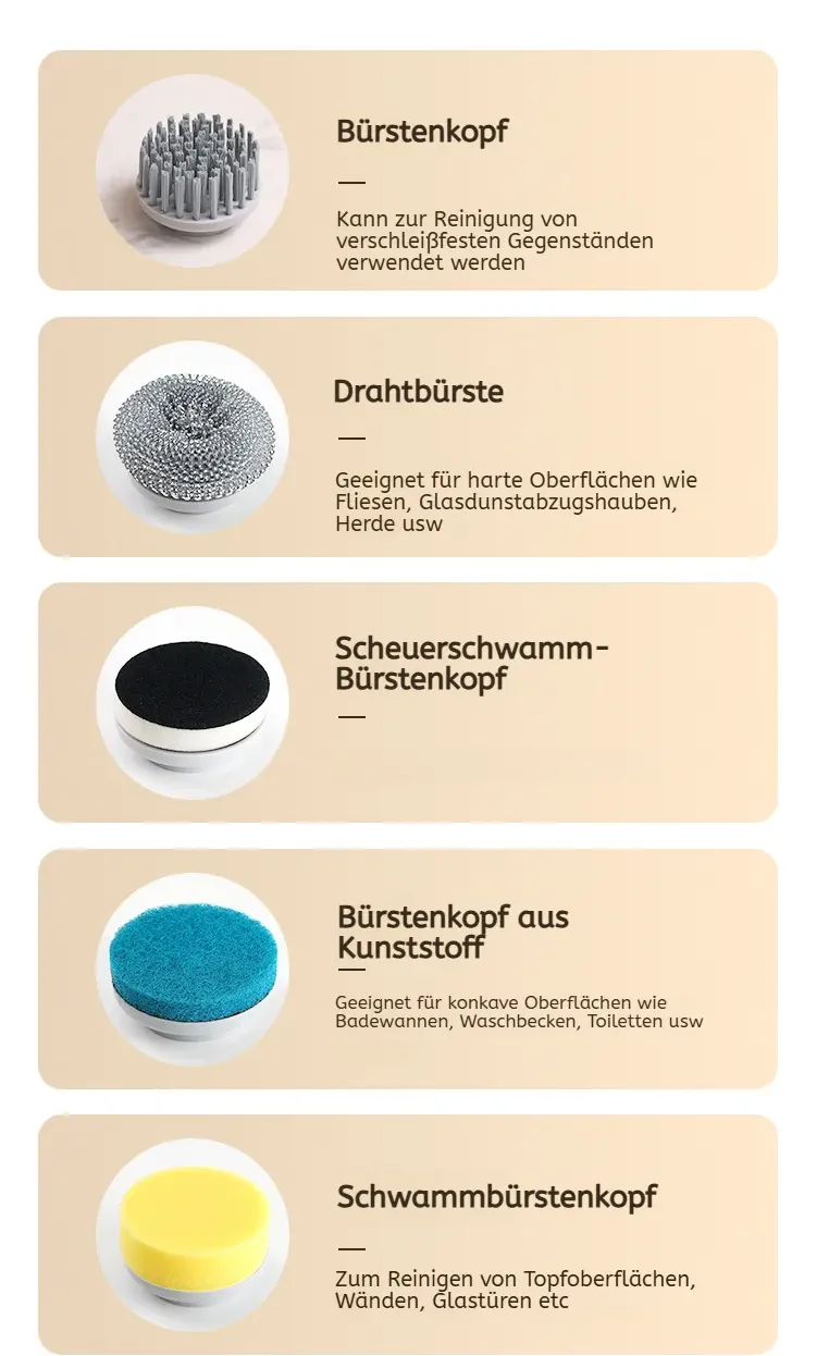 Kabellose K&uuml;chenb&uuml;rste f&uuml;r T&ouml;pfe und Pfannen