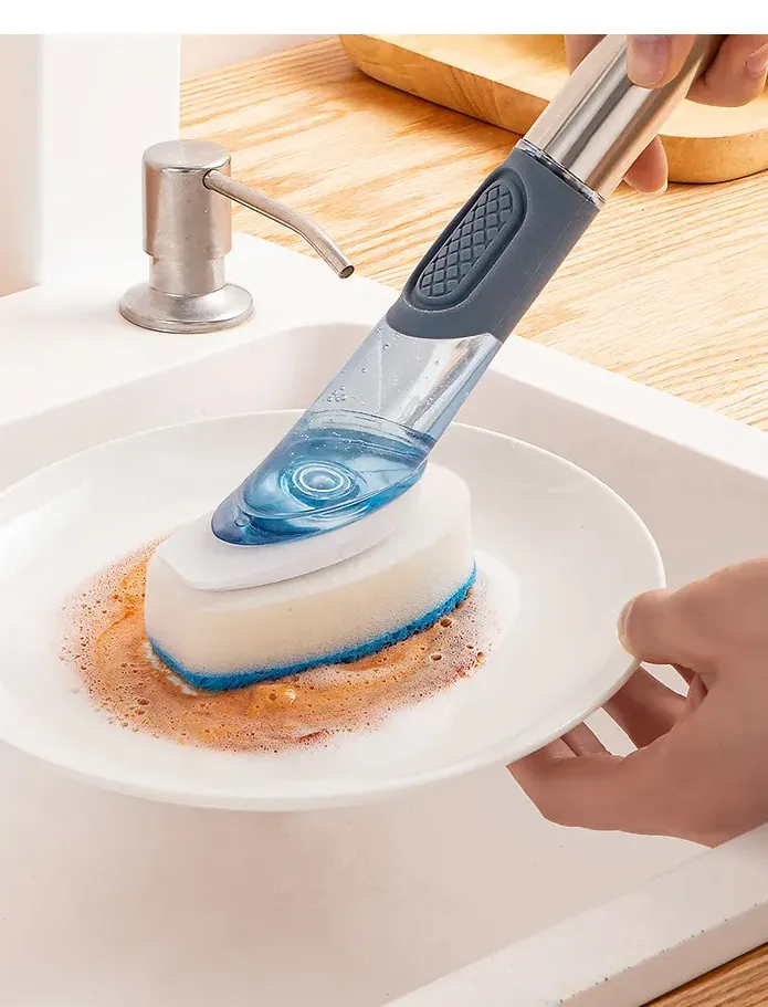 Robuste Sp&uuml;lb&uuml;rste mit integriertem Sp&uuml;lmittelbeh&auml;lter