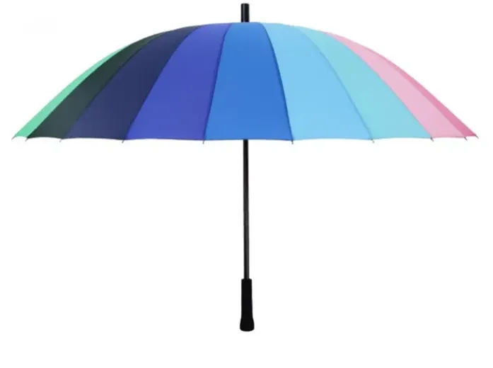 Regenbogenschirm mit stabilem langen Stiel f&uuml;r Kinder