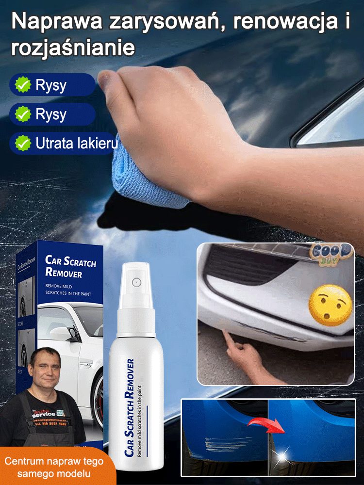 【Polecane przez Polski Związek Motoryzacyjny】Spray do naprawy zarysowań samochodowych✨Naprawia wszystkie zadrapania w ciągu 3 sekund, bez różnicy koloru✅