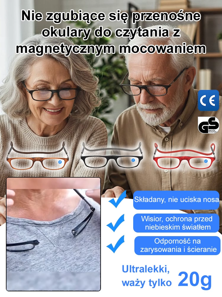 Nie obawiaj się zgubić przenośnych okularów do czytania z magnesem.