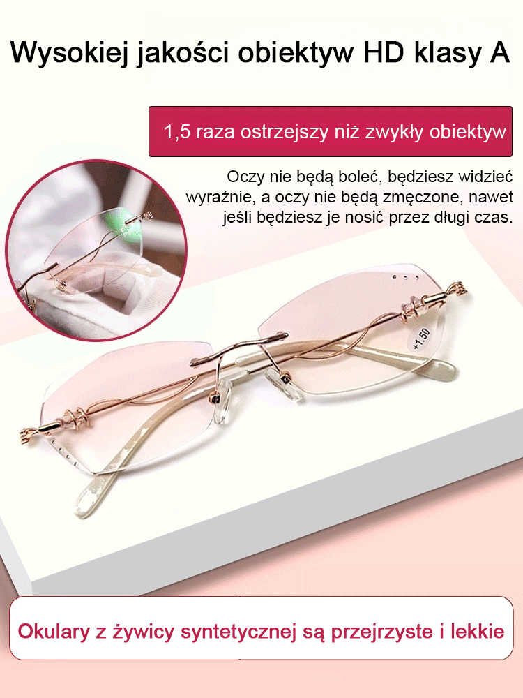 【✨-7,00D~+7,00D Autozoom dla widzenia z bliska i z daleka✨】Eleganckie okulary do czytania bez oprawek✨Drugi produkt kosztuje tylko 20 złotych!