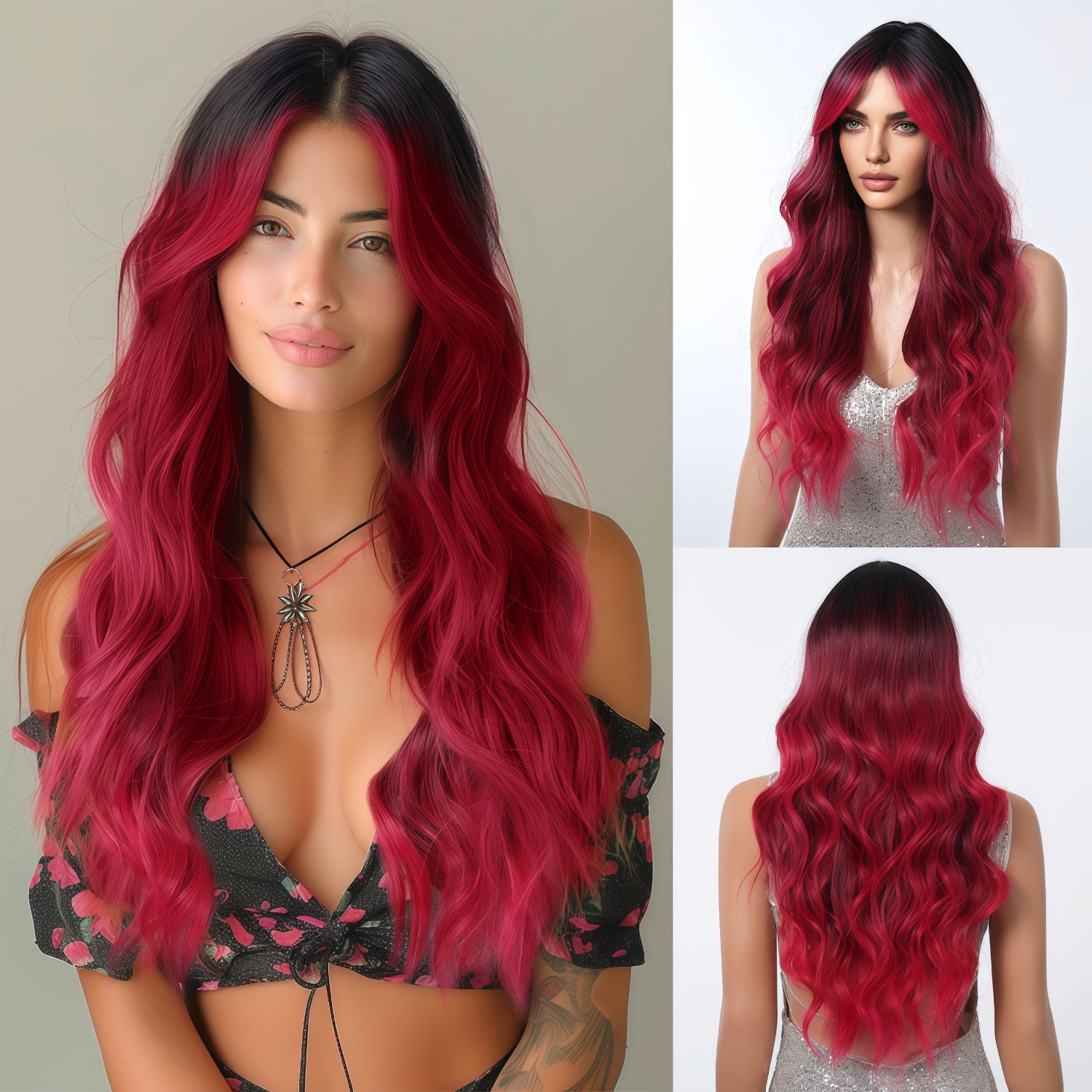 SD-GIFT I Long Red Curly Sex Doll Hair 