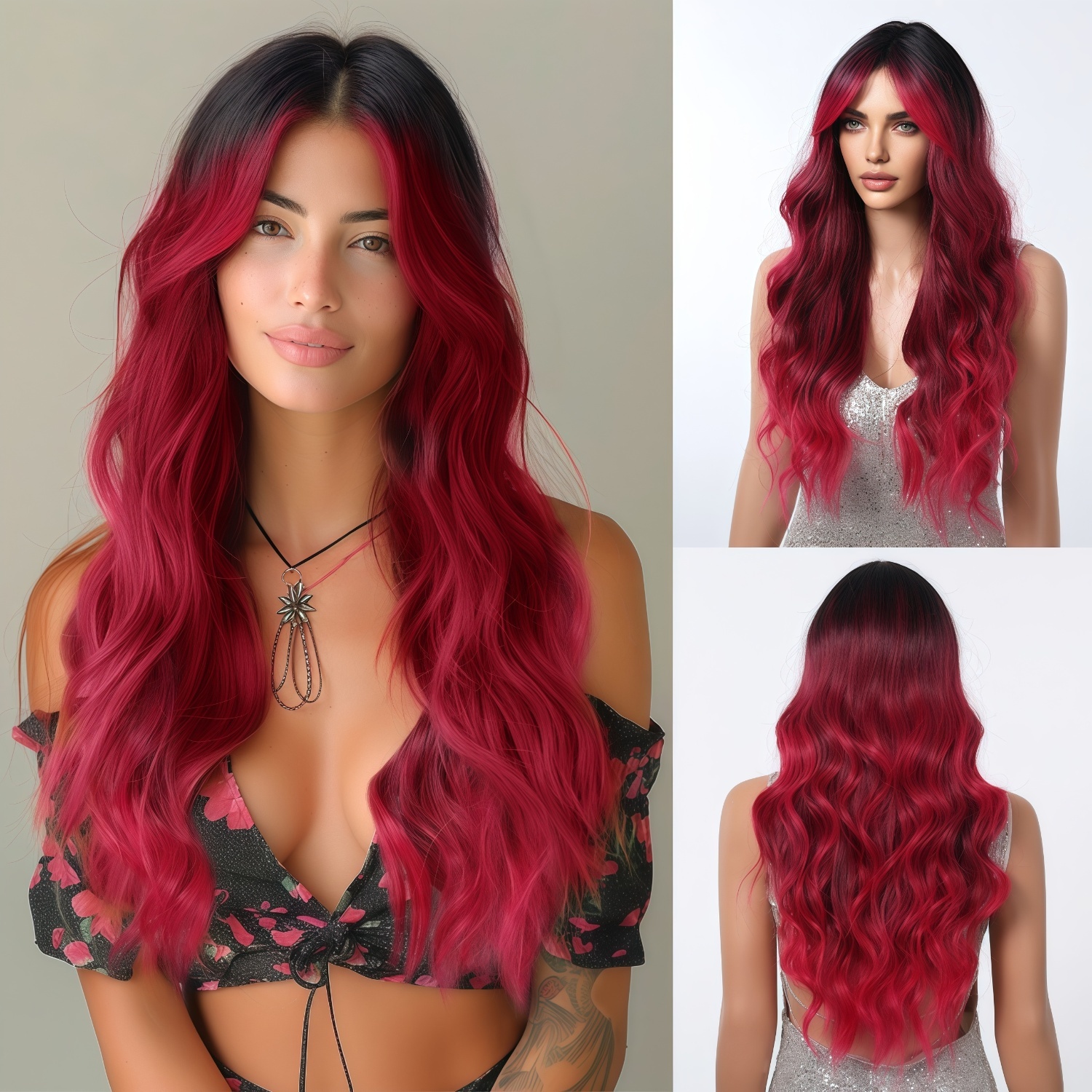 SD-GIFT I Long Red Curly Sex Doll Hair 