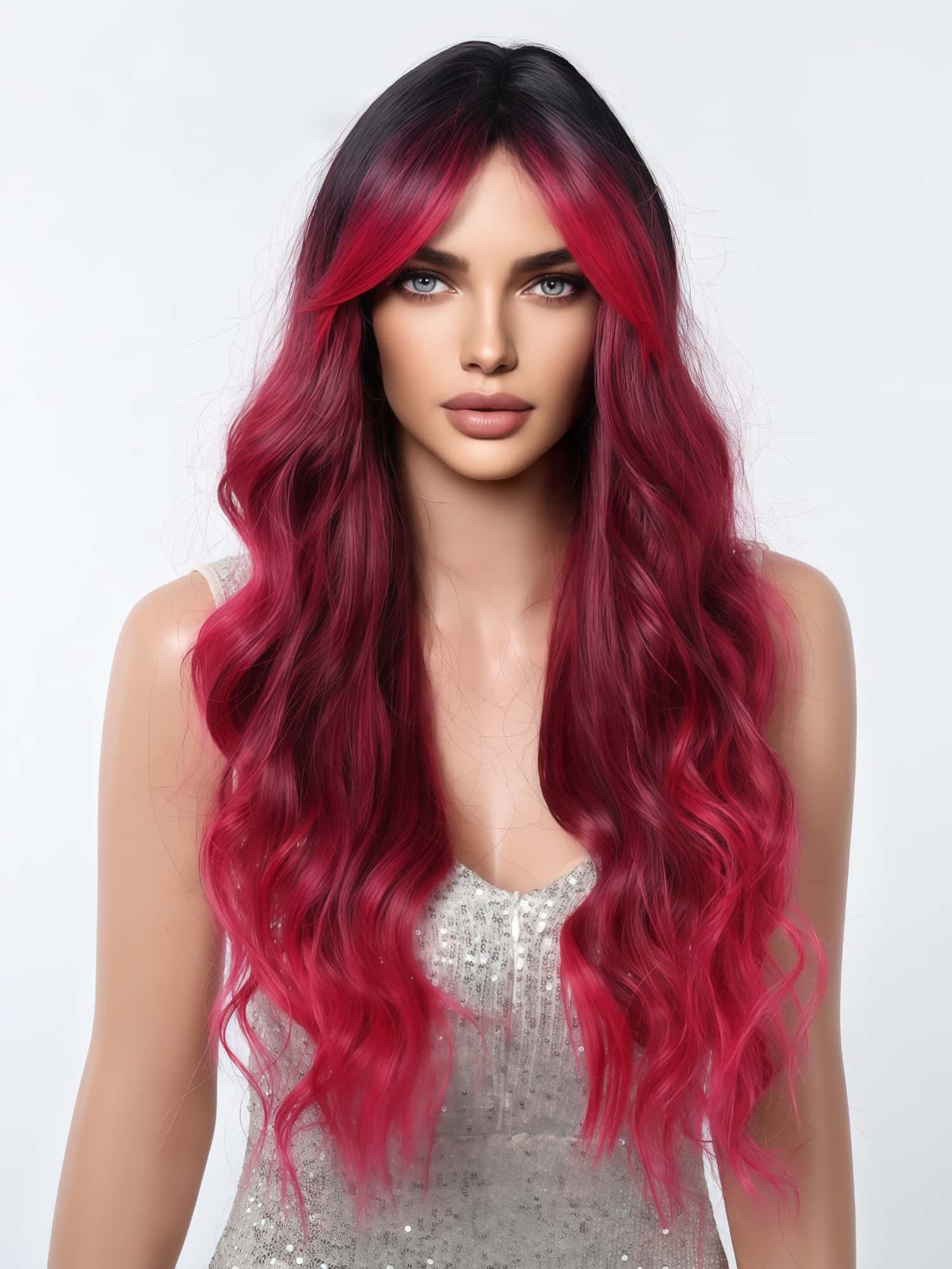 SD-GIFT I Long Red Curly Sex Doll Hair 