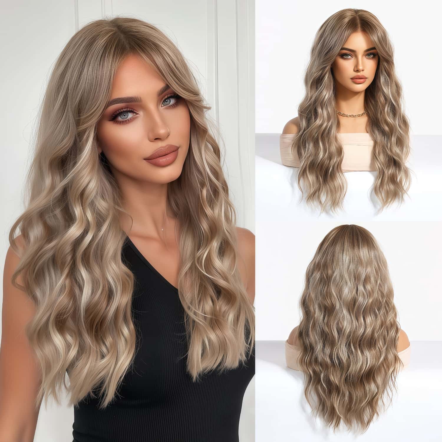 SD-GIFT I Long Golden Curly Sex Doll Hair 