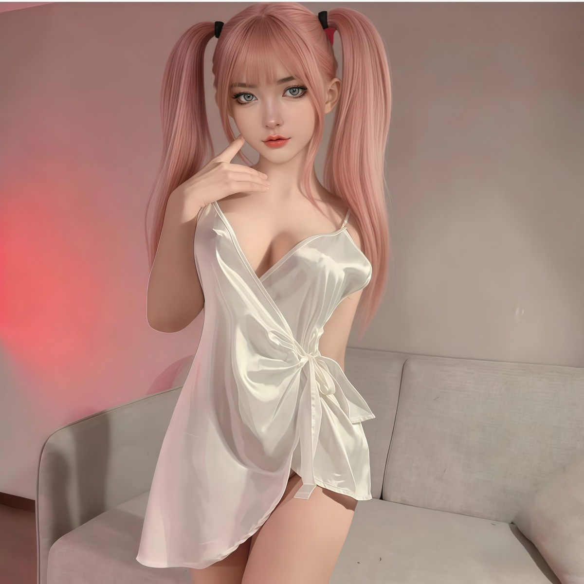 SD-GIFT I  Pure Desire Deep V Slip Dress