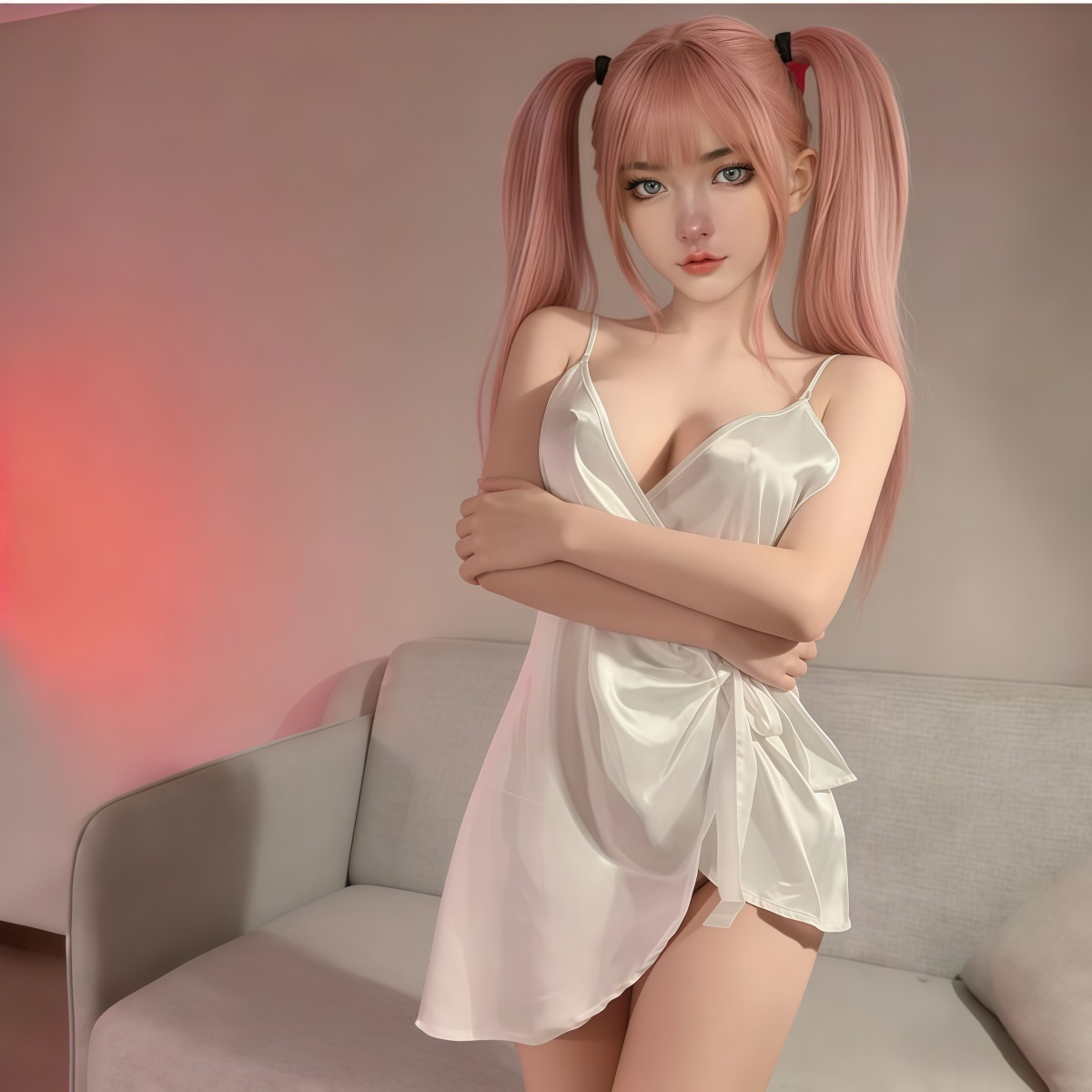 SD-GIFT I  Pure Desire Deep V Slip Dress