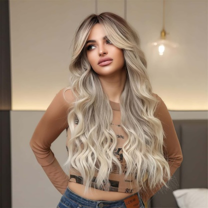 SD-GIFT I  Long Grey Blonde Synthetic Sex Doll Wig 