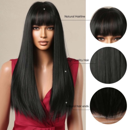 SD-GIFT I  Black Hair Long Straight Sex Doll Wigs for Women Natural Hai