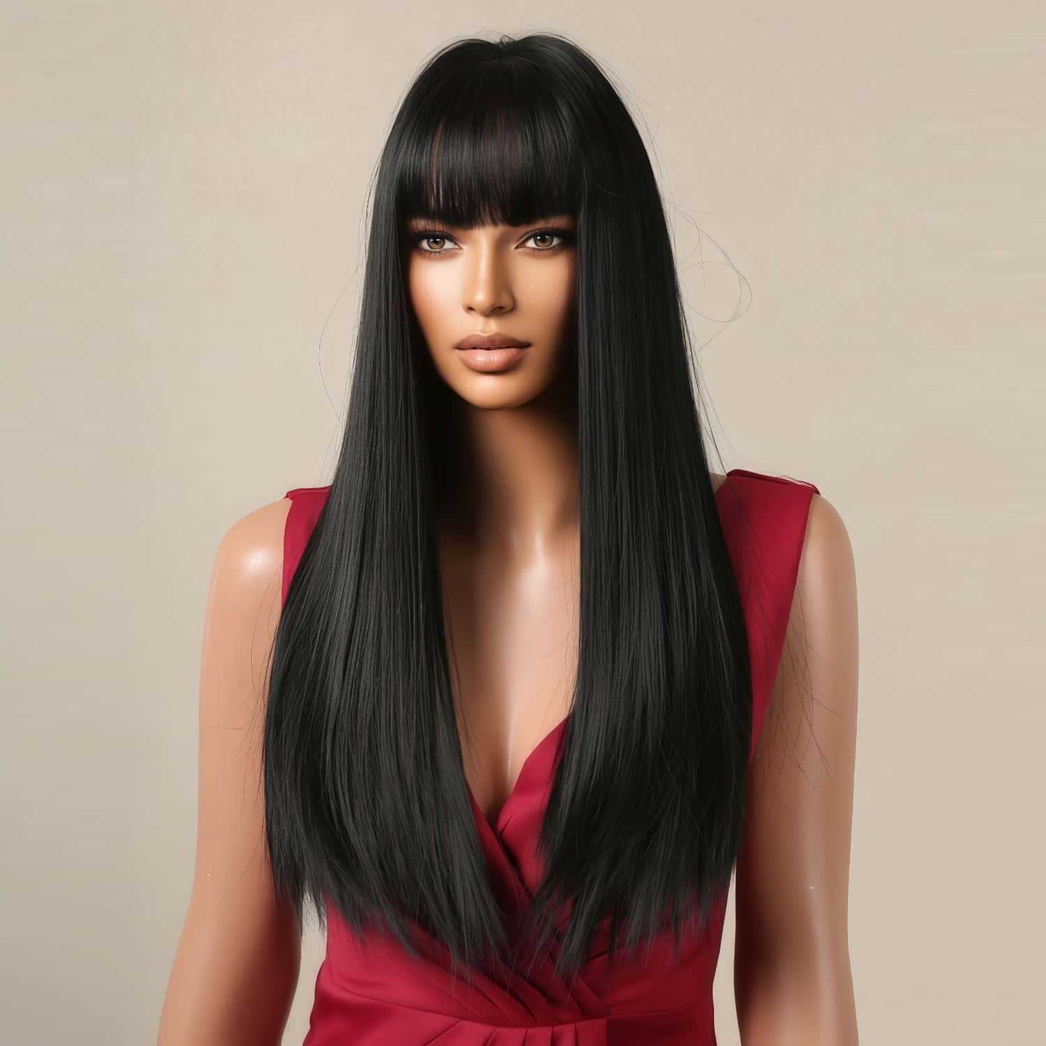 SD-GIFT I  Black Hair Long Straight Sex Doll Wigs for Women Natural Hai