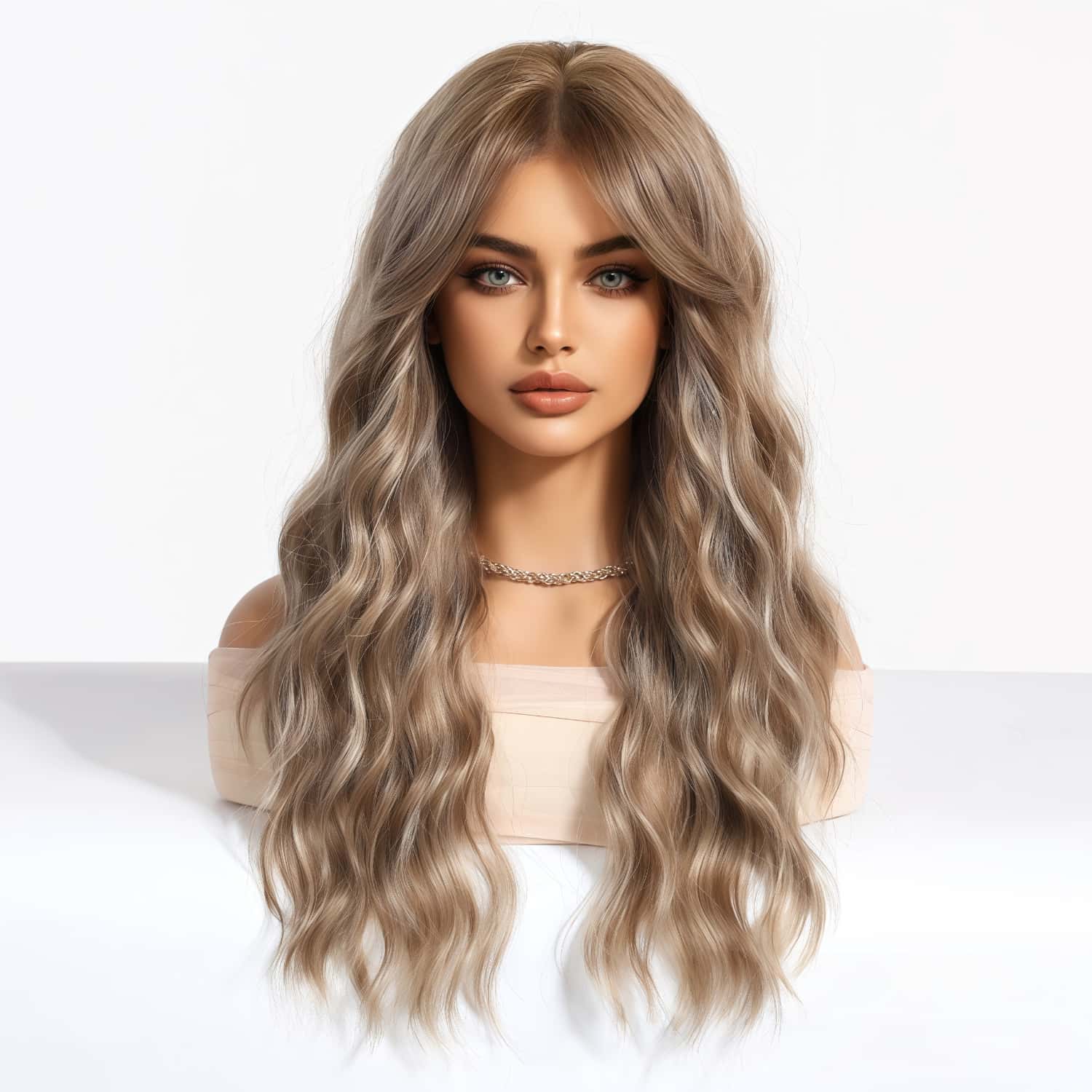 SD-GIFT I Long Golden Curly Sex Doll Hair 