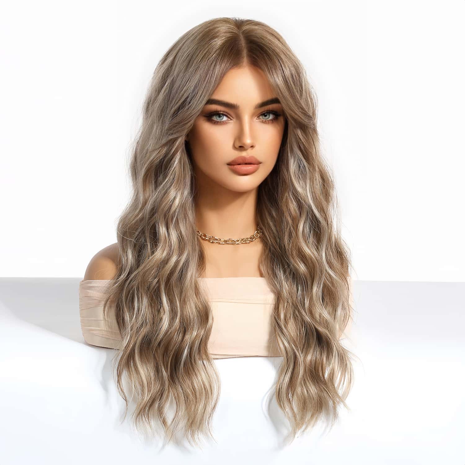 SD-GIFT I Long Golden Curly Sex Doll Hair 