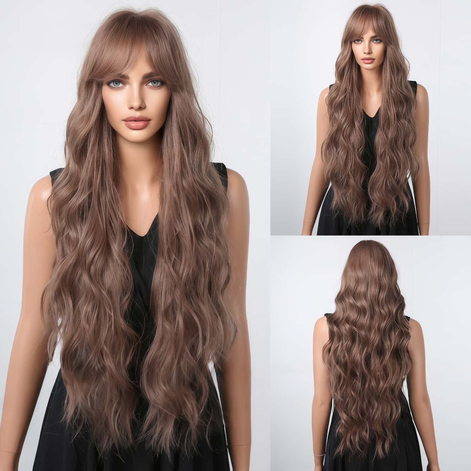 SD-GIFT I Brown Long Curly Sex Doll Hair