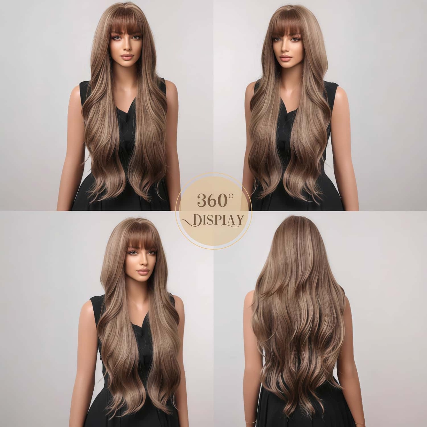 SD-GIFT I  Brown Long Wavy Sex Doll Wig