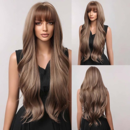 SD-GIFT I  Brown Long Wavy Sex Doll Wig