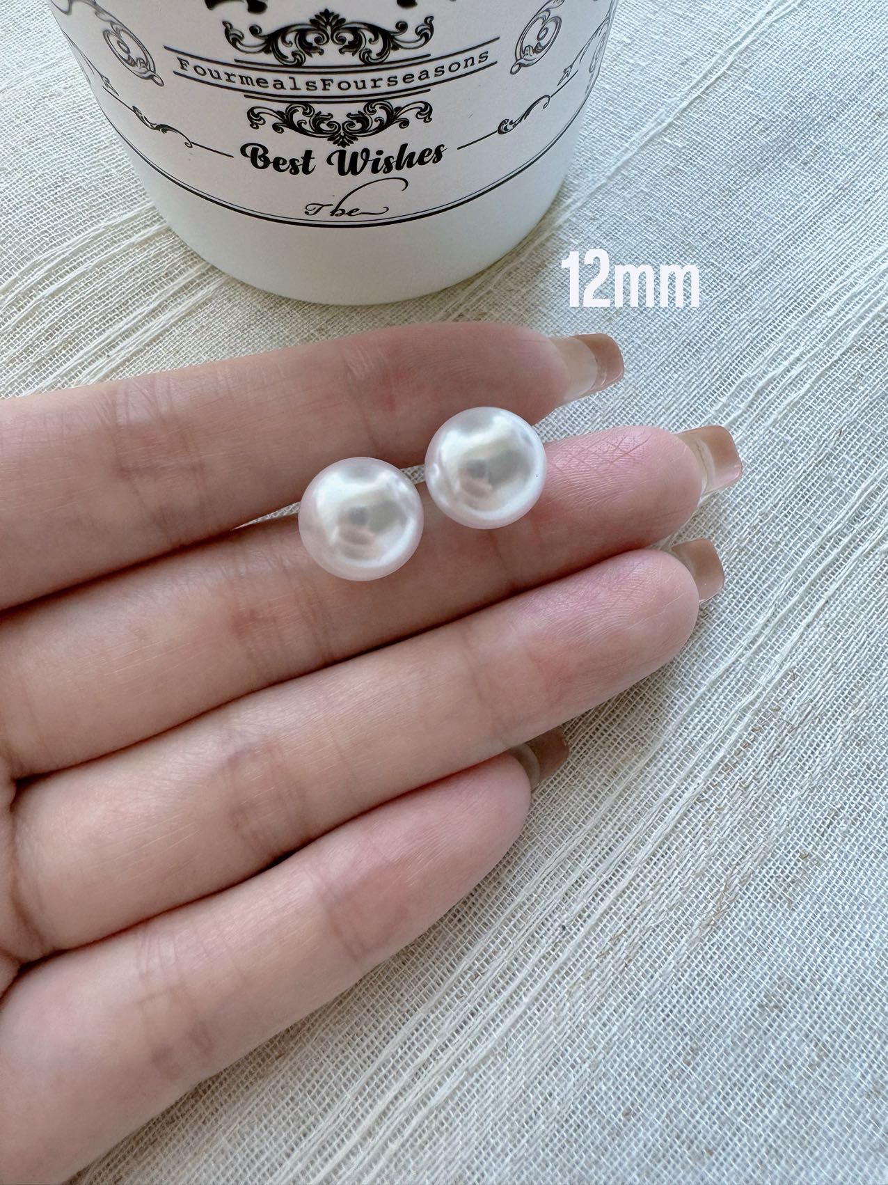 Pearl stud earrings