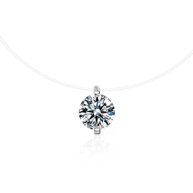 Invisible Fish Line Moissanite Necklace
