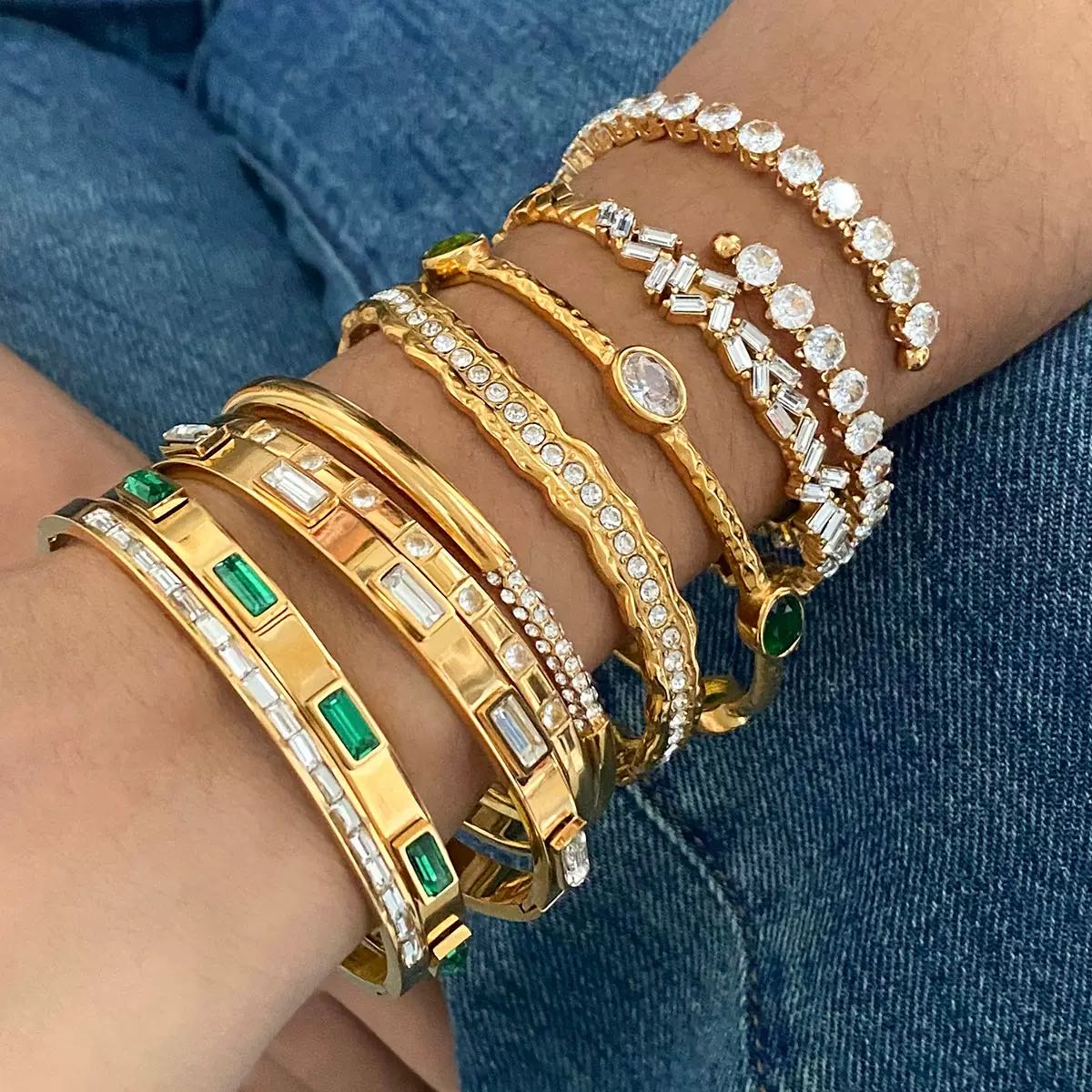 High-End INS Style Titanium Steel Open Bangle