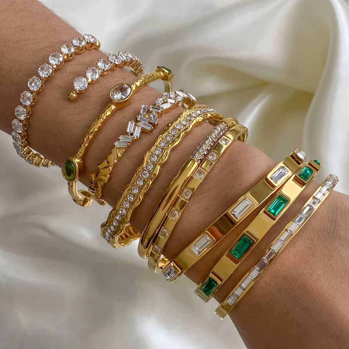 High-End INS Style Titanium Steel Open Bangle