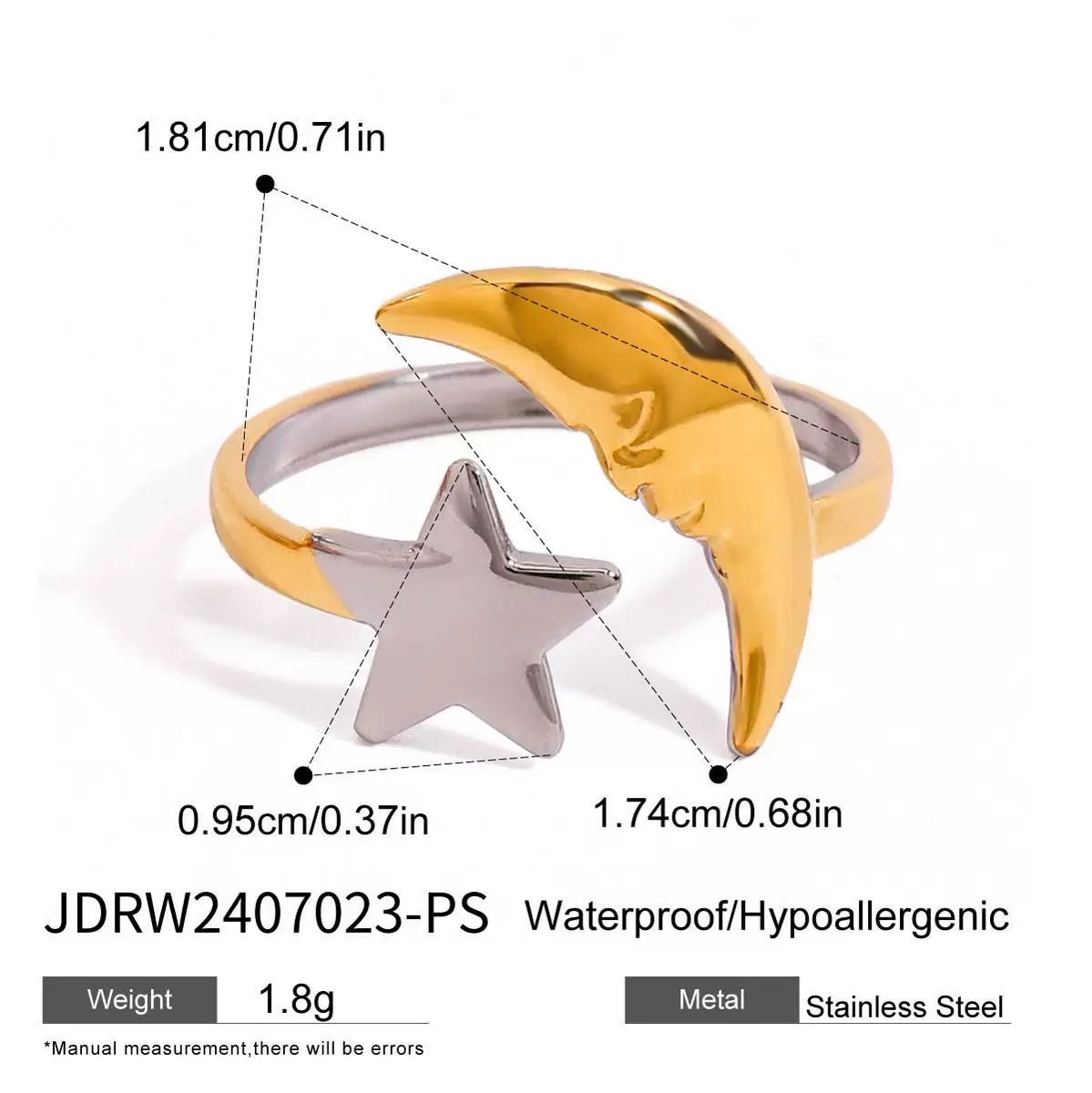 High-End Natural Stone INS-Style Ring