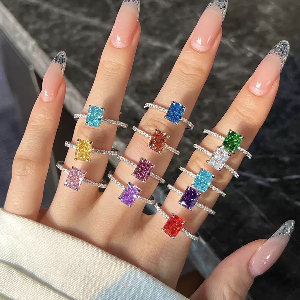 926 Sterling Silver High-Carbon Stone Ring - Colorful Super Popular Style