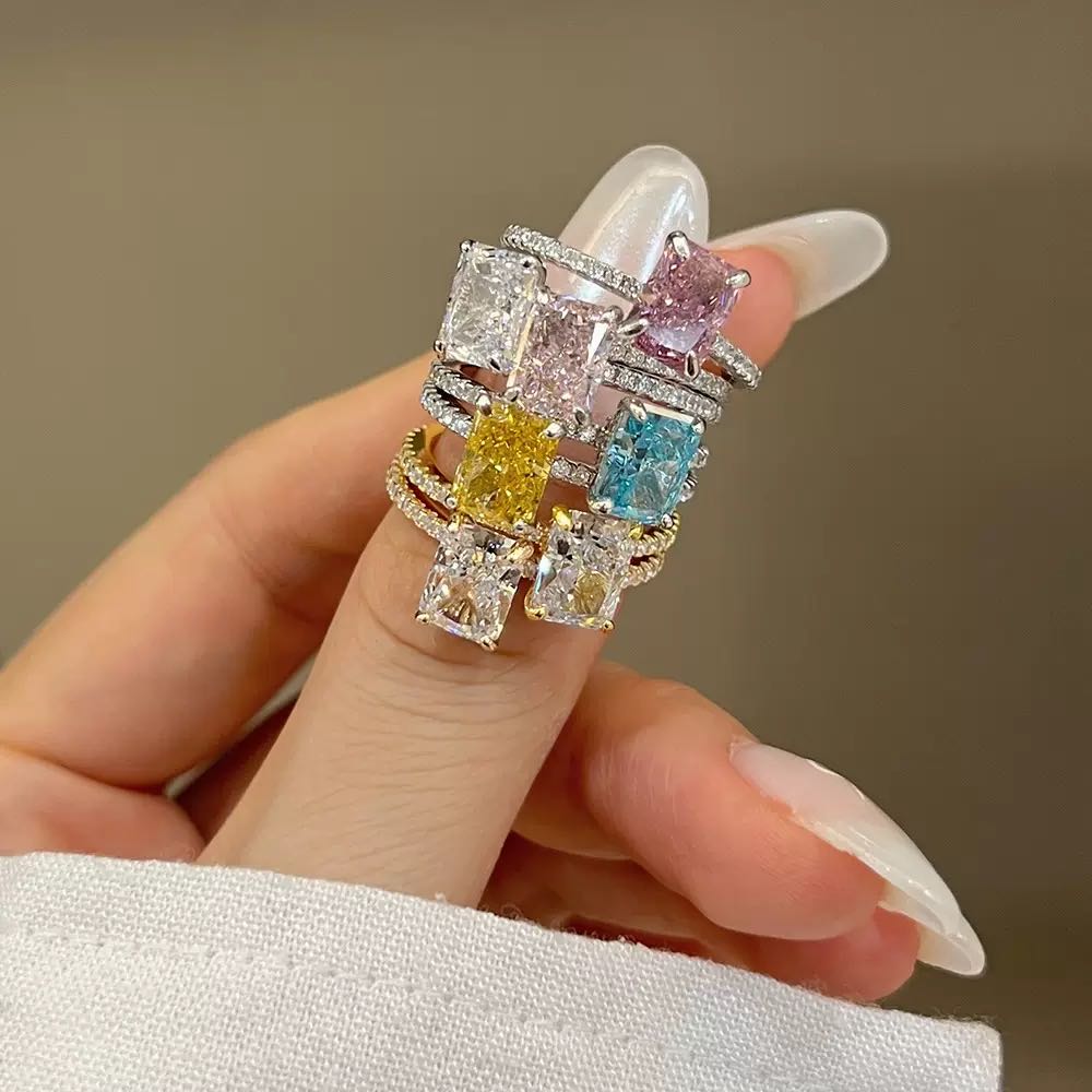 926 Sterling Silver High-Carbon Stone Ring - Colorful Super Popular Style