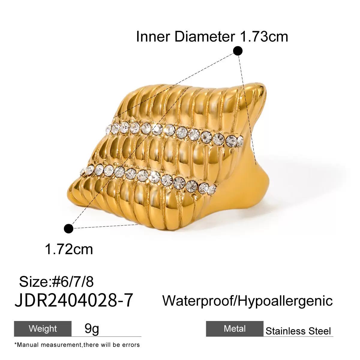 18K Gold Titanium Steel Feather-Shaped Threaded Rhinestone Necklace and Earrings