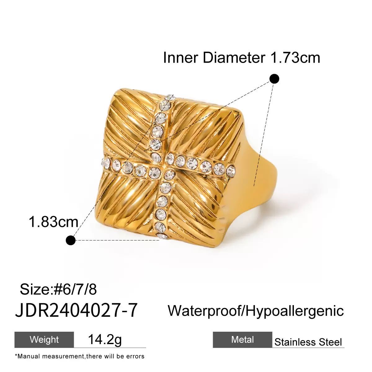 18K Gold Titanium Steel Feather-Shaped Threaded Rhinestone Necklace and Earrings