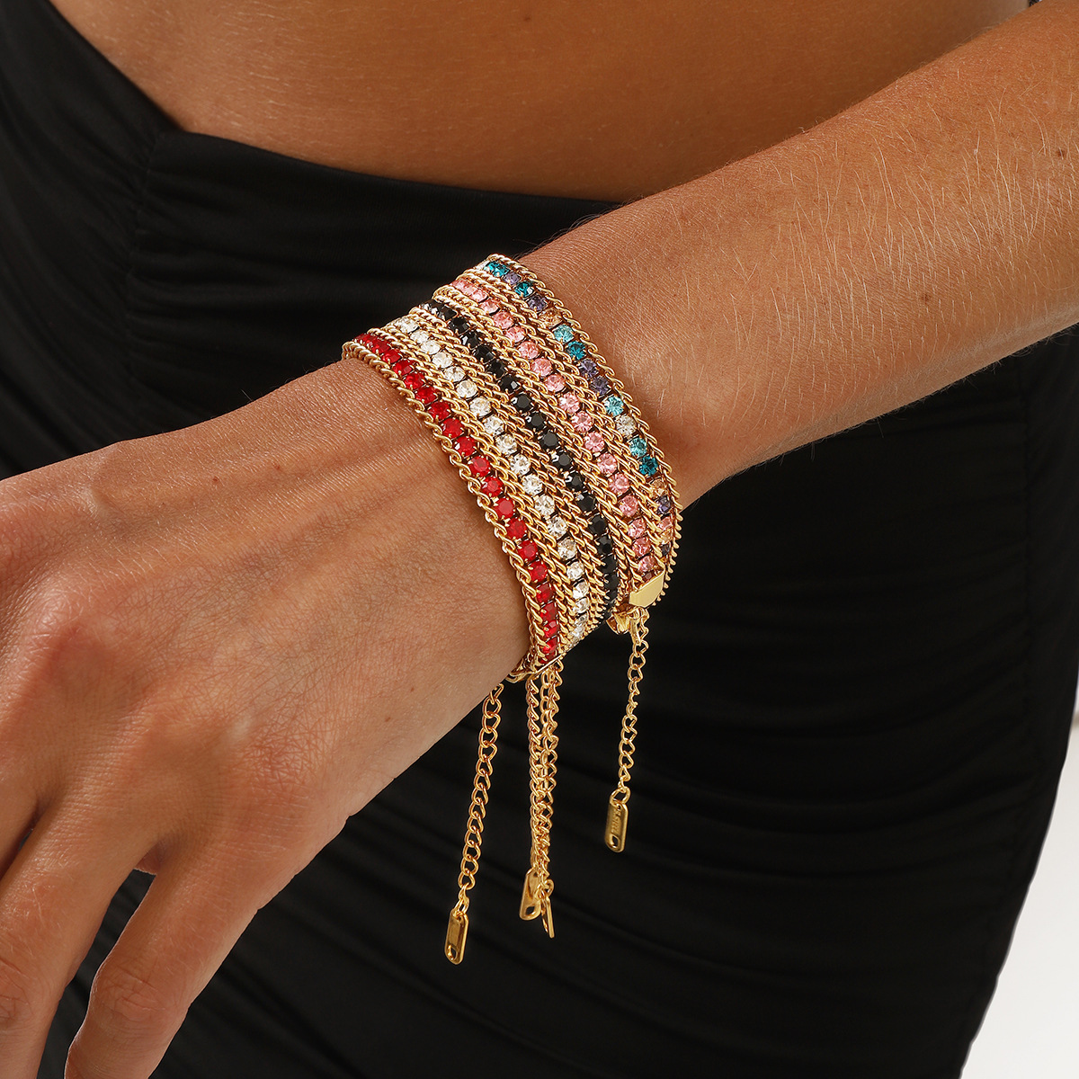 European & American Minimalist Stackable Zircon Bracelet