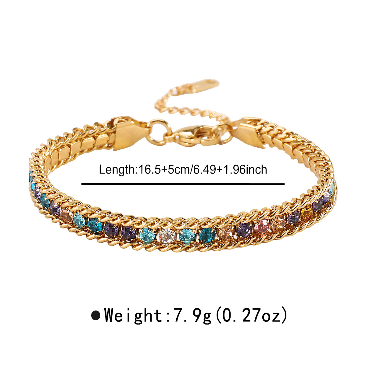 European & American Minimalist Stackable Zircon Bracelet