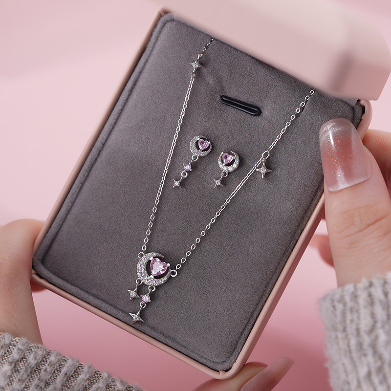 Sweet Moon Galaxy Necklace Set 