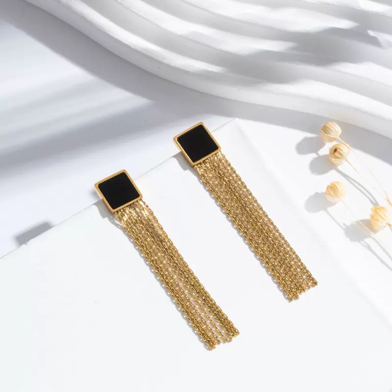 Tassel Fashion Titanium Steel Earrings