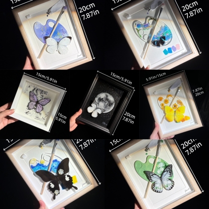 2154 Boutique series Real Butterfly Specimen Series Hand-Painted Patterns Glitter Insect Craft Art Animal Specimen Framed Ornament Home Wall Decor Painting Creative Gift For Art Collection Home Decorations