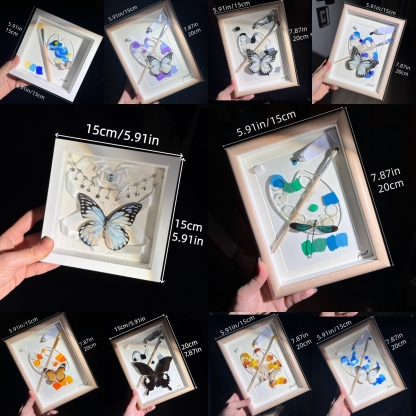 2152 Boutique series Hand-Painted Vortex Galaxy with Real Butterfly Specimen Taxidermy Framed Insect Art Display  Unique Home Decor  Creative Gift Idea