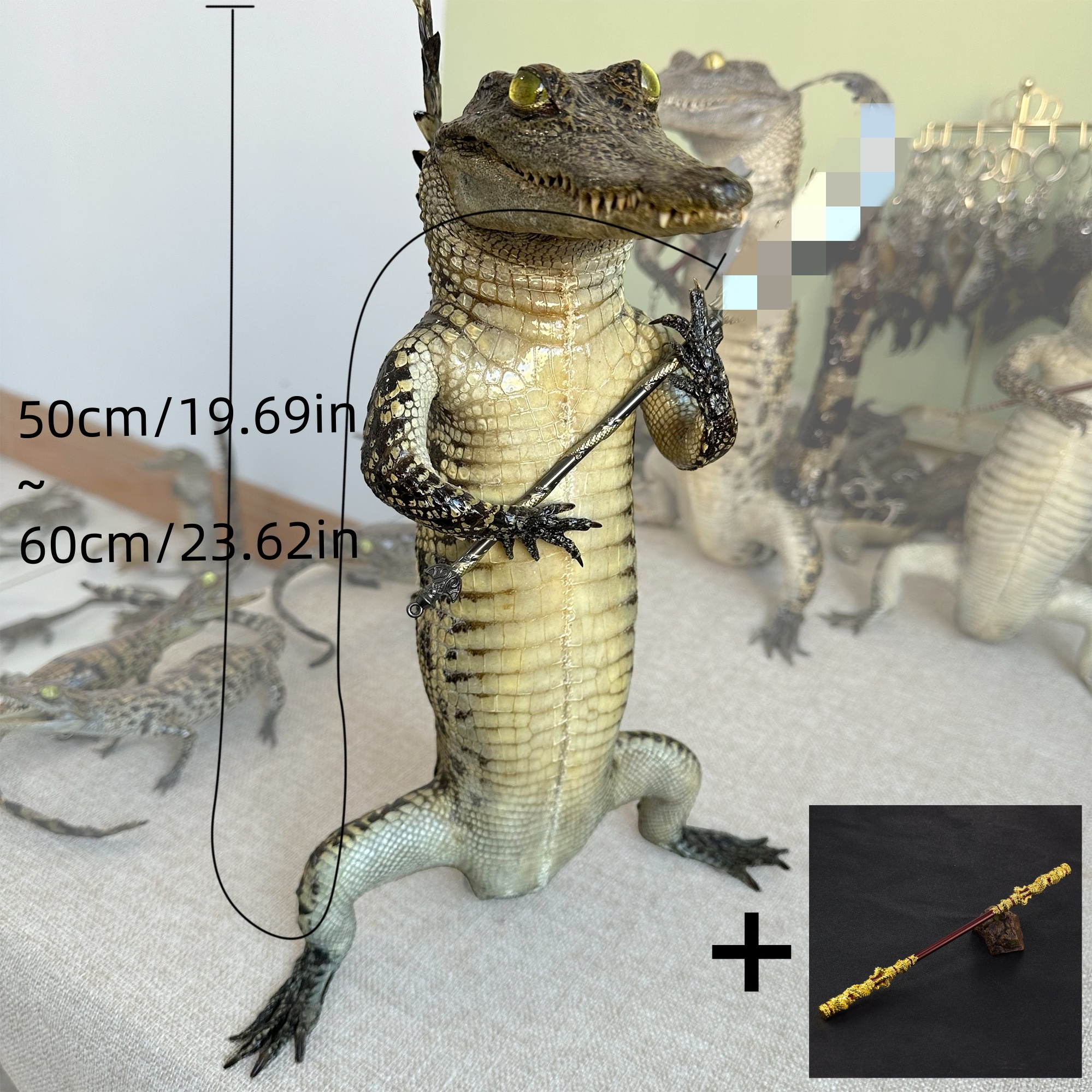 2200 Super 1M Crawling Crocodile Specimen Handmade Customized Dark Style Halloween Horror Resin Artwork Creative Birthday Gifts