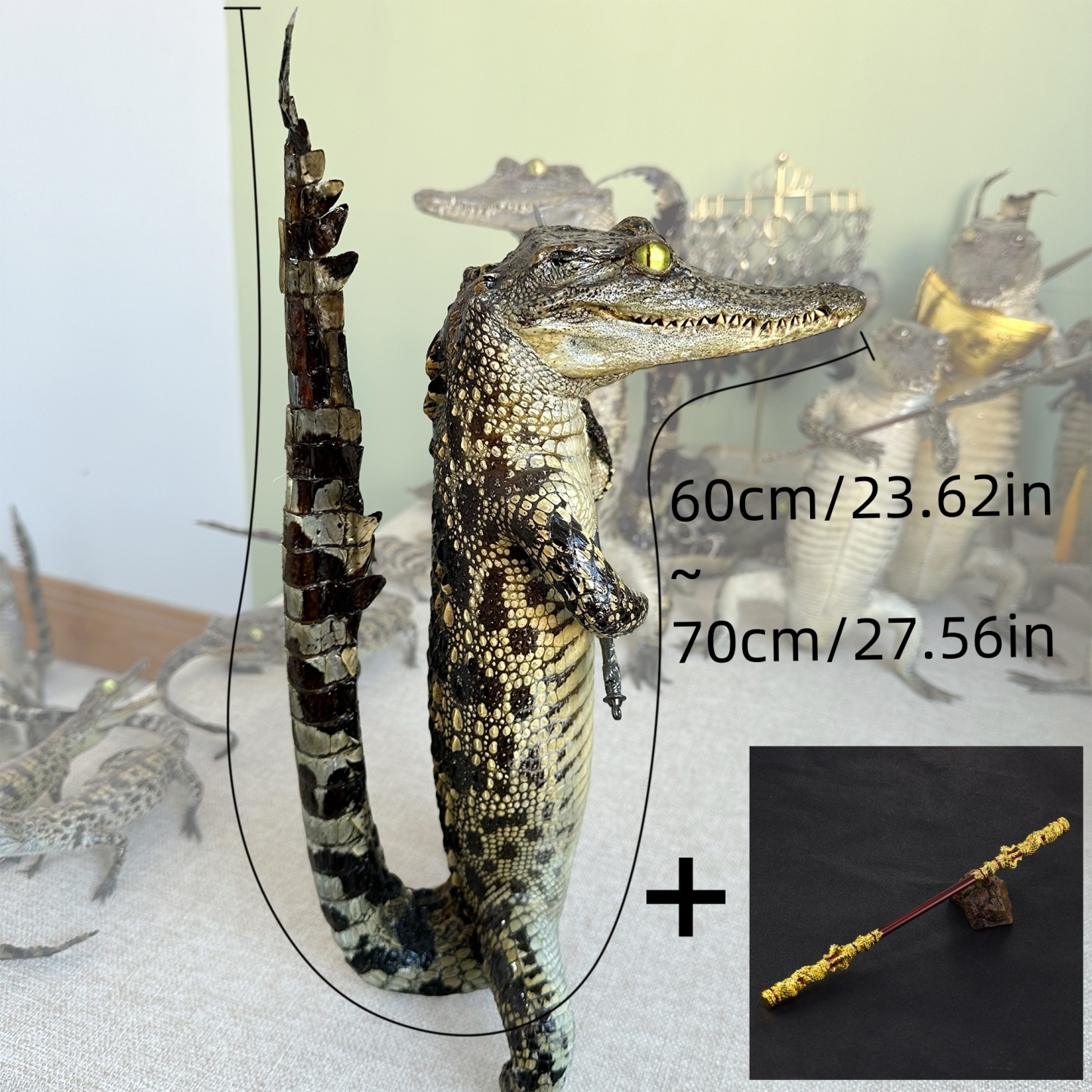 2200 Super 1M Crawling Crocodile Specimen Handmade Customized Dark Style Halloween Horror Resin Artwork Creative Birthday Gifts