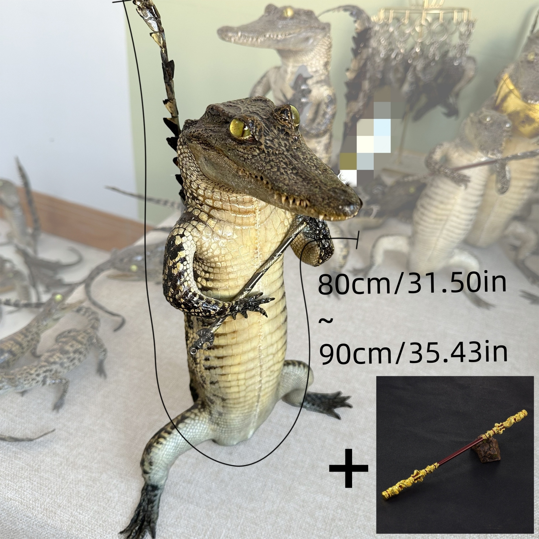 2200 Super 1M Crawling Crocodile Specimen Handmade Customized Dark Style Halloween Horror Resin Artwork Creative Birthday Gifts