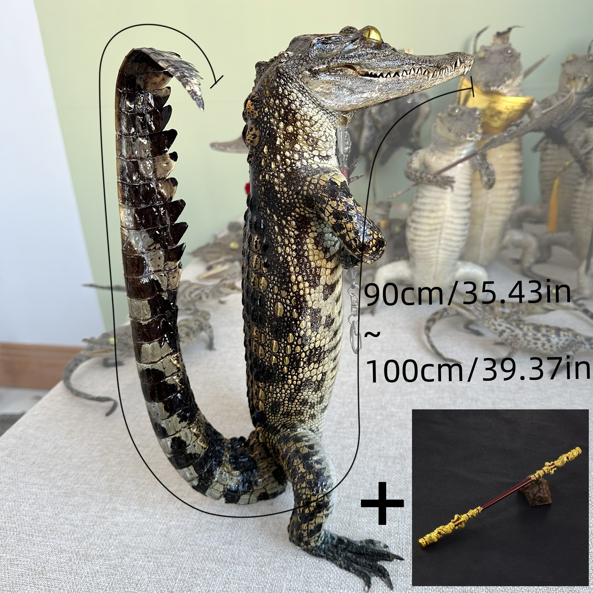 2200 Super 1M Crawling Crocodile Specimen Handmade Customized Dark Style Halloween Horror Resin Artwork Creative Birthday Gifts