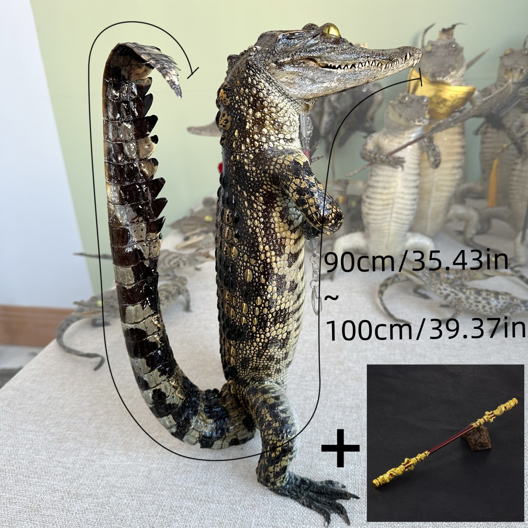 2200 Super 1M Crawling Crocodile Specimen Handmade Customized Dark Style Halloween Horror Resin Artwork Creative Birthday Gifts