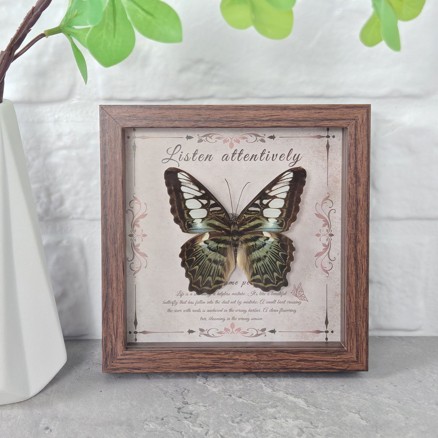 2103 Wholesale Butterfly Specimen Painting 3D Framed Shadow Box Wall Art Birthday Wedding Gift Christmas Halloween Party Decor