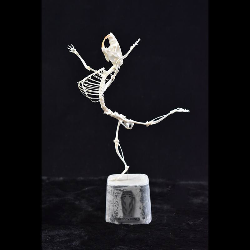 2045 Vintage Dancing Mouse Skeleton Art Sculpture Gothic Wall Decor Handmade Craft Creative Rodent Bone Model Display Halloween party supplies