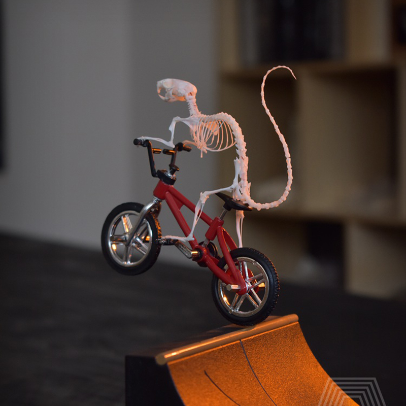 2203 Unique Skeleton Skull Art Handcrafted Mouse Bone Model Perfect for Dark Theme Rooms or Halloween Decorations Elegant Gothic