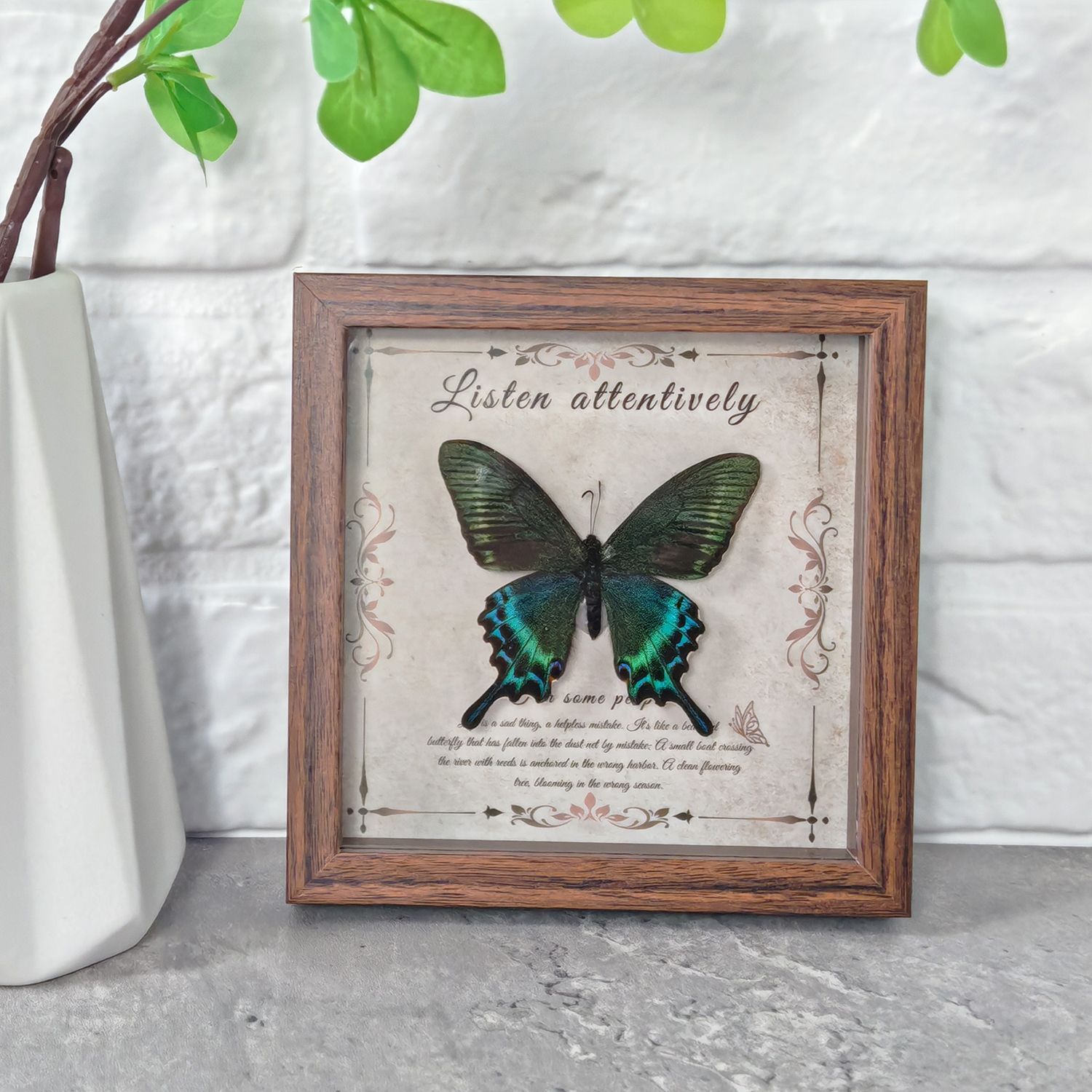 2103 Wholesale Butterfly Specimen Painting 3D Framed Shadow Box Wall Art Birthday Wedding Gift Christmas Halloween Party Decor