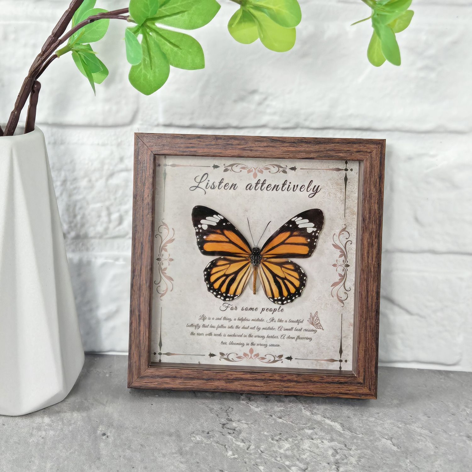 2103 Wholesale Butterfly Specimen Painting 3D Framed Shadow Box Wall Art Birthday Wedding Gift Christmas Halloween Party Decor