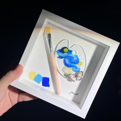 2152 Boutique series Hand-Painted Vortex Galaxy with Real Butterfly Specimen Taxidermy Framed Insect Art Display  Unique Home Decor  Creative Gift Idea