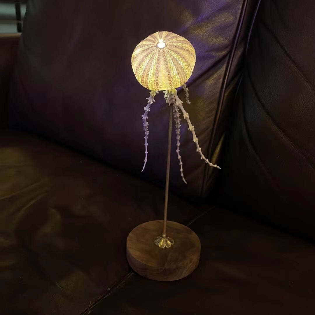 2062 Boutique series  Sea Elf Jellyfish lamp Taxidermy Handmade Bone table lamp Dark specimen decoration Halloween party supplies