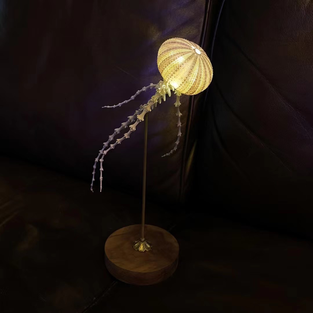 2062 Boutique series  Sea Elf Jellyfish lamp Taxidermy Handmade Bone table lamp Dark specimen decoration Halloween party supplies