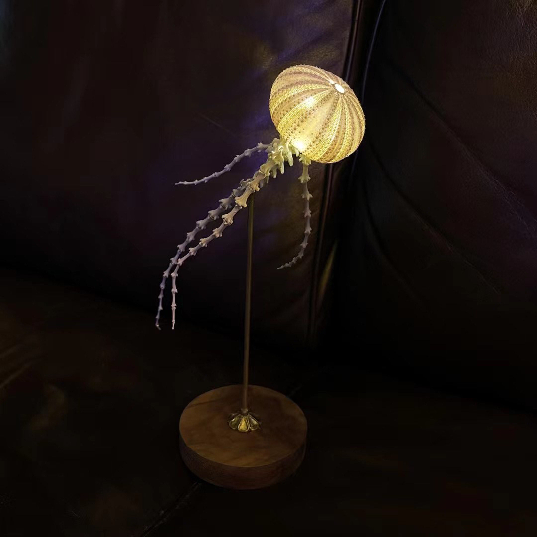 2062 Boutique series  Sea Elf Jellyfish lamp Taxidermy Handmade Bone table lamp Dark specimen decoration Halloween party supplies
